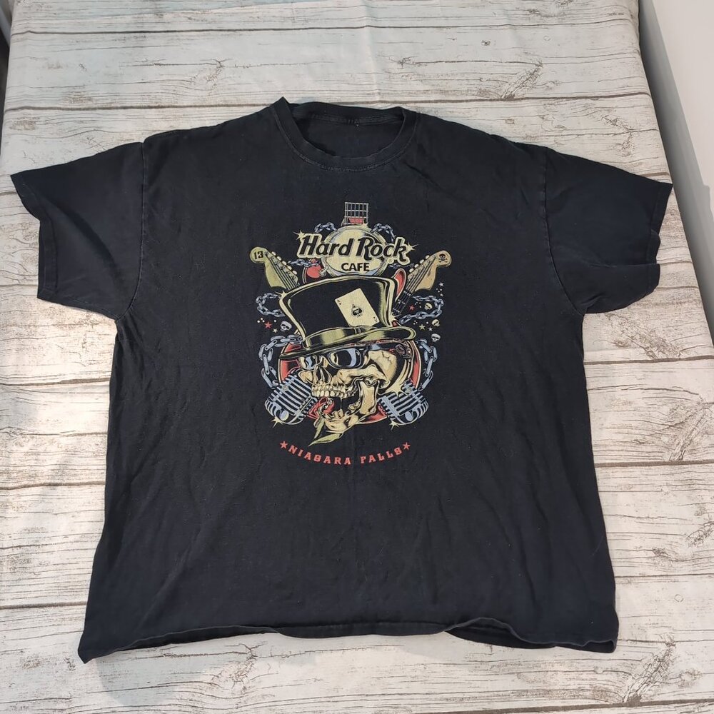 Hard Rock Cafe Niagara Falls Skull Graphic T-Shirt Black Rock Tee – Men’s